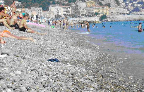 La plage de Nice